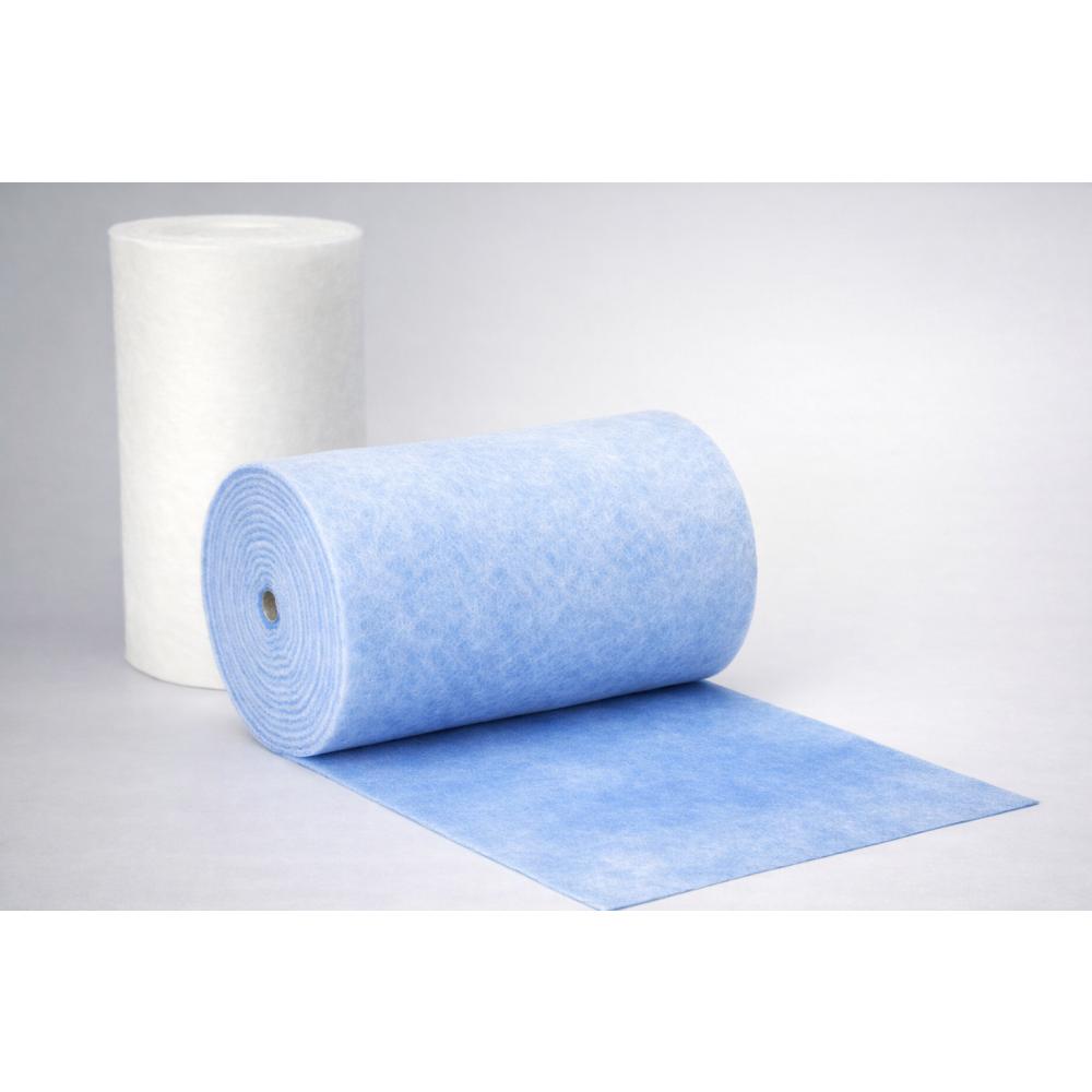 Rollo de manta filtrante HVAC G2 G3 G4 blanco y azul, prefiltro de aire en rollo para sistemas de ventilación y climatización